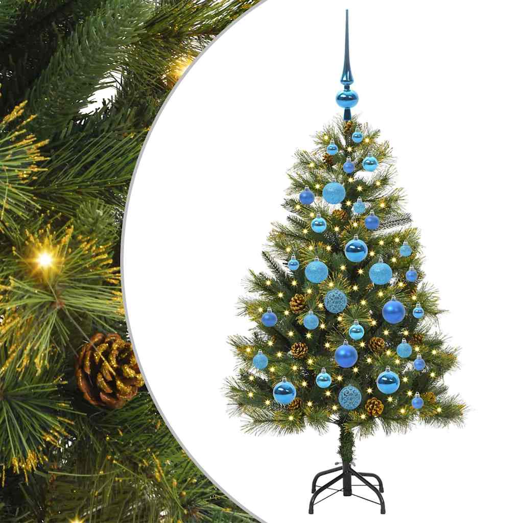 vidaXL Artificial Hinged Christmas Tree with Cones Green 120 cm - 45661