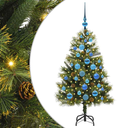 vidaXL Artificial Hinged Christmas Tree with Cones Green 120 cm - 45661