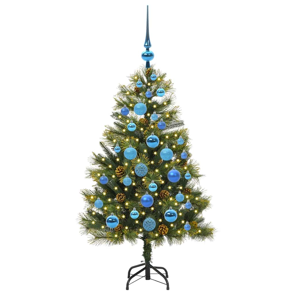 vidaXL Artificial Hinged Christmas Tree with Cones Green 120 cm - 45661