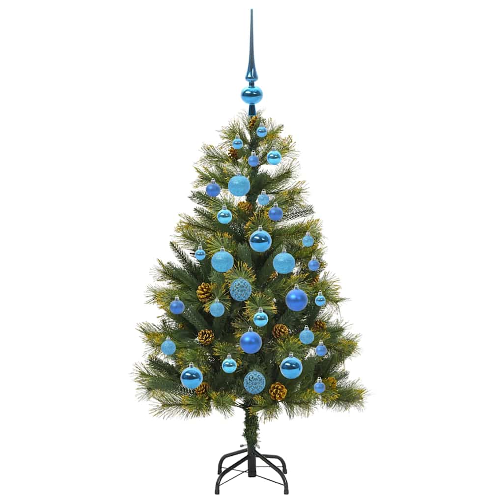 vidaXL Artificial Hinged Christmas Tree with Cones Green 120 cm - 45661