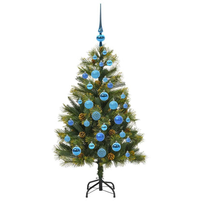 vidaXL Artificial Hinged Christmas Tree with Cones Green 120 cm - 45661