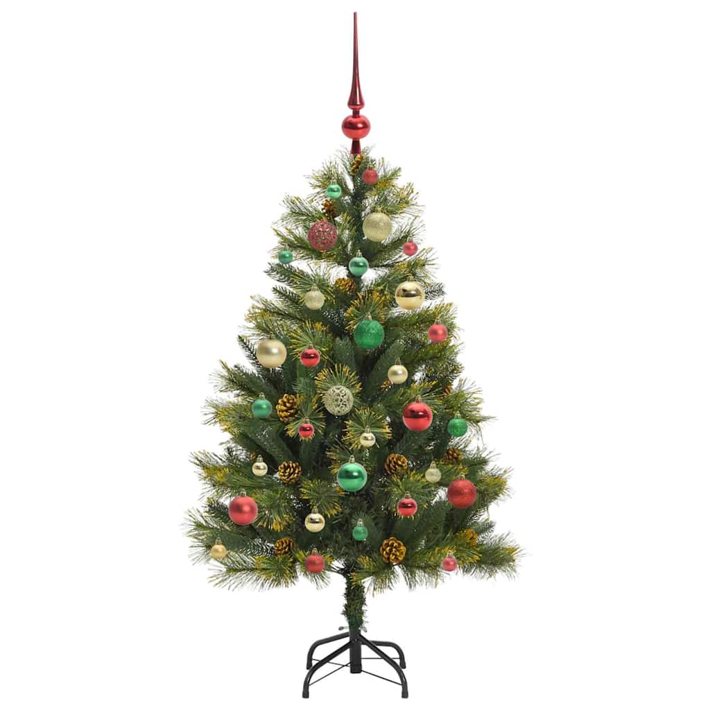 vidaXL Artificial Hinged Christmas Tree with Cones Green 120 cm - 45662