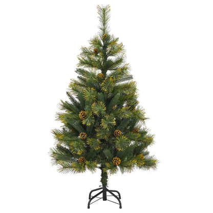 vidaXL Artificial Hinged Christmas Tree with Cones Green 120 cm - 45662