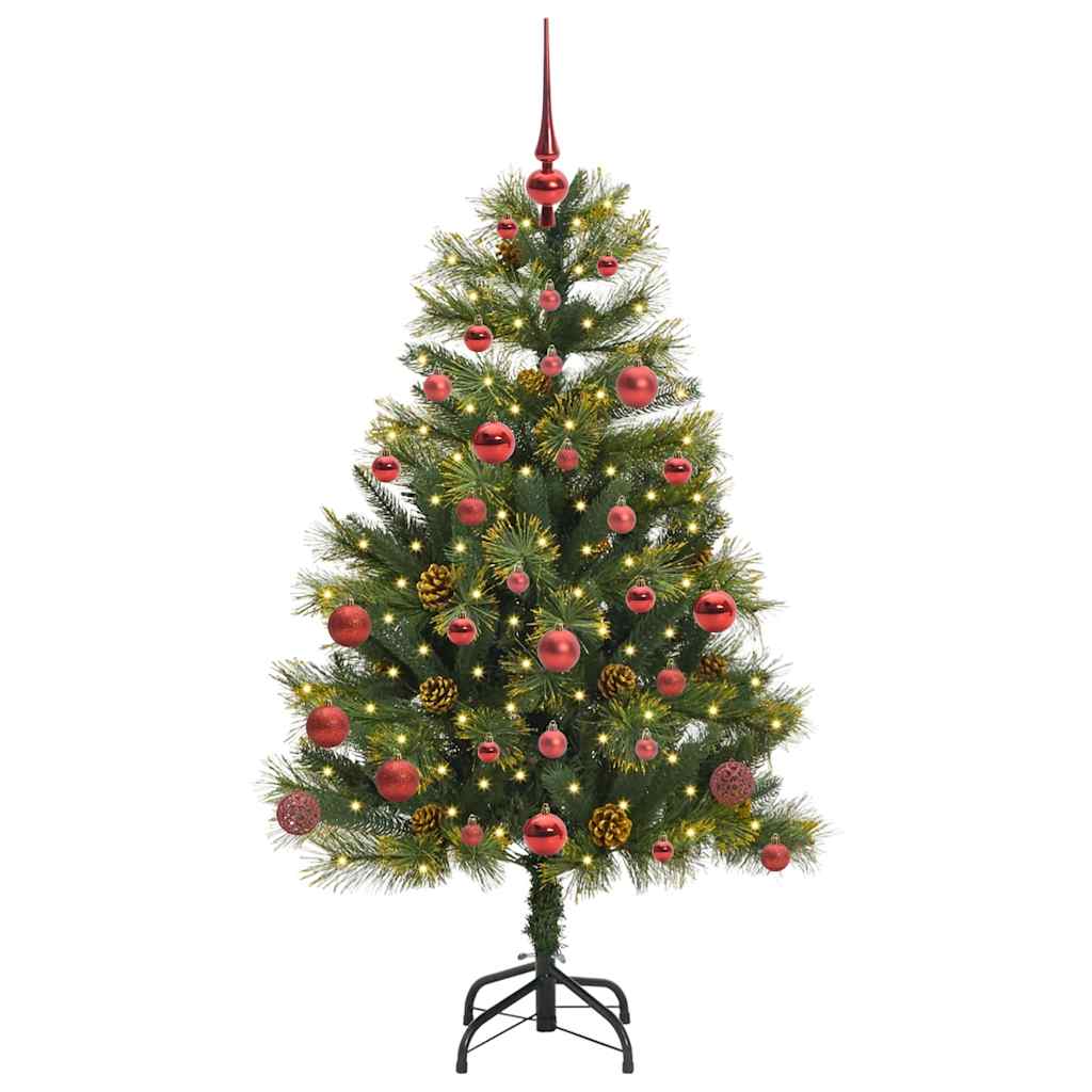 vidaXL Artificial Hinged Christmas Tree with Cones Green 150 cm