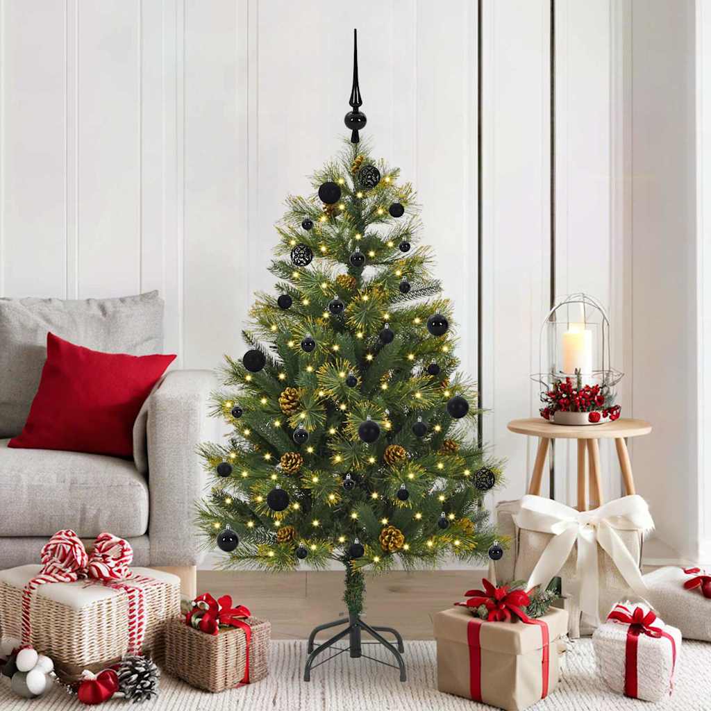vidaXL Artificial Hinged Christmas Tree with Cones Green 150 cm - 45679