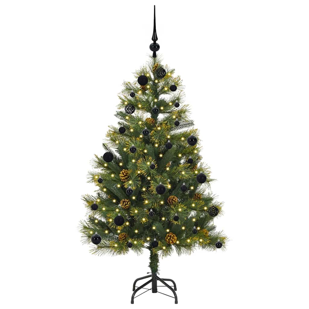 vidaXL Artificial Hinged Christmas Tree with Cones Green 150 cm - 45679