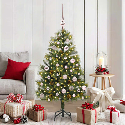 vidaXL Artificial Hinged Christmas Tree with Cones Green 150 cm - 45681