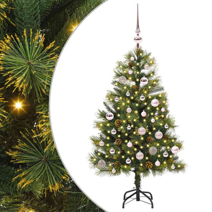vidaXL Artificial Hinged Christmas Tree with Cones Green 150 cm - 45681