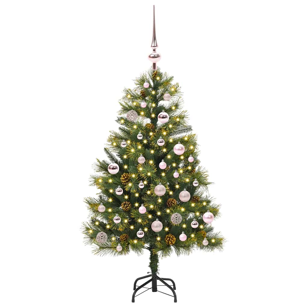vidaXL Artificial Hinged Christmas Tree with Cones Green 150 cm - 45681