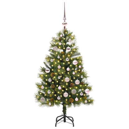 vidaXL Artificial Hinged Christmas Tree with Cones Green 150 cm - 45681