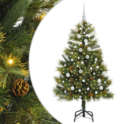vidaXL Artificial Hinged Christmas Tree with Cones Green 150 cm - 45694