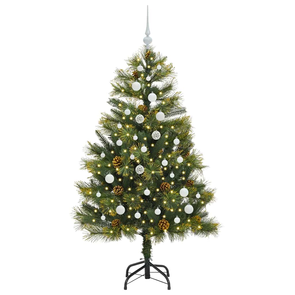 vidaXL Artificial Hinged Christmas Tree with Cones Green 150 cm - 45694