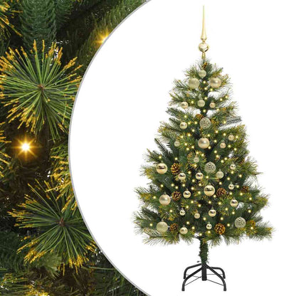 vidaXL Artificial Hinged Christmas Tree with Cones Green 150 cm - 45696