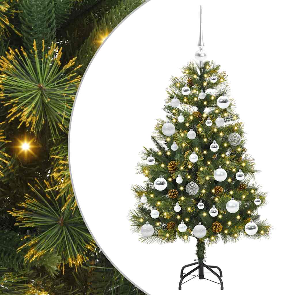 vidaXL Artificial Hinged Christmas Tree with Cones Green 150 cm - 45698