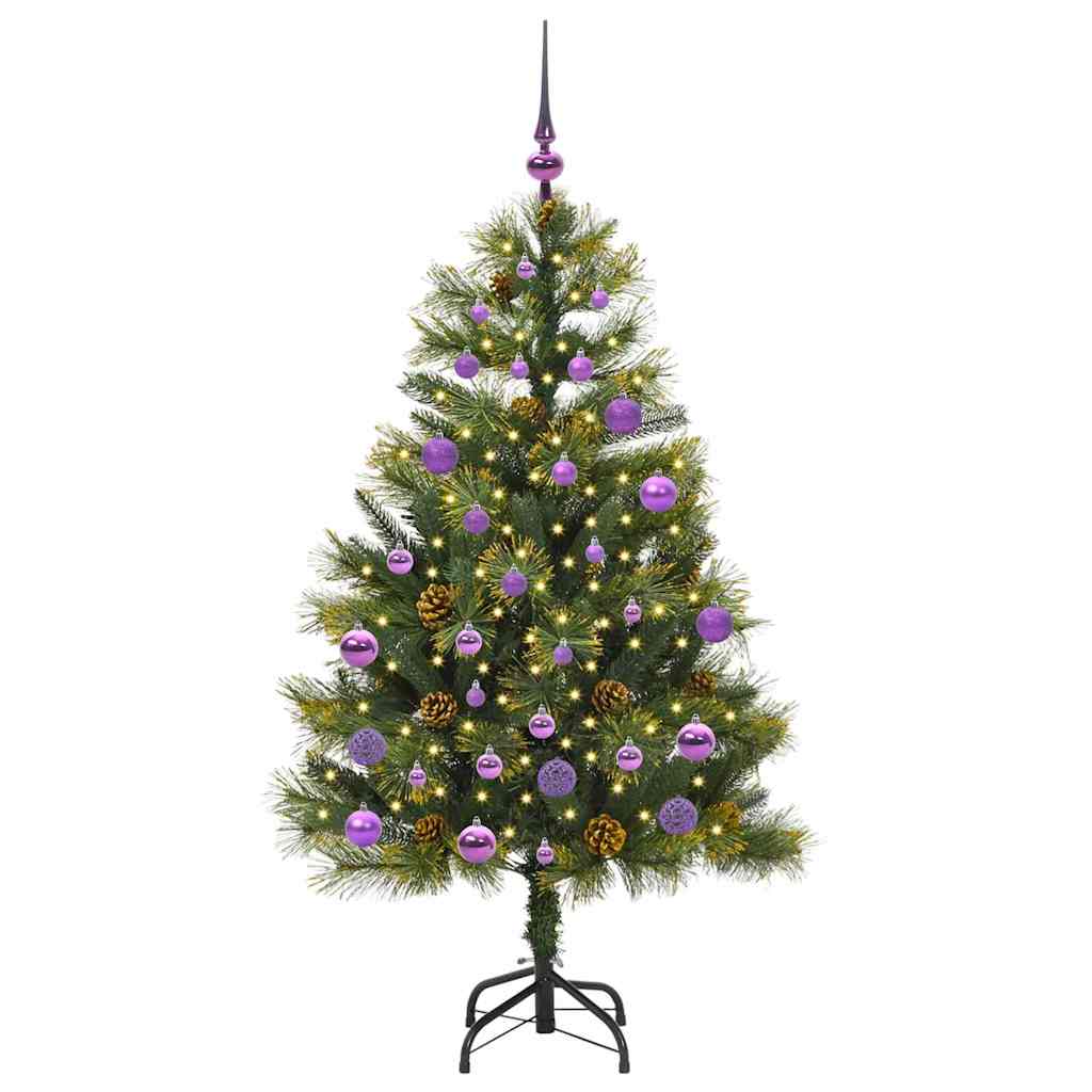 vidaXL Artificial Hinged Christmas Tree with Cones Green 150 cm - 45705