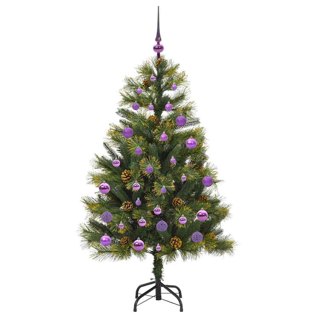 vidaXL Artificial Hinged Christmas Tree with Cones Green 150 cm - 45705