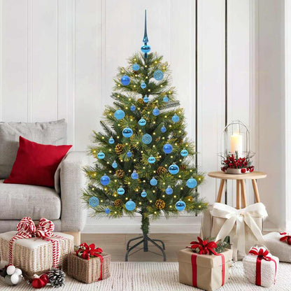 vidaXL Artificial Hinged Christmas Tree with Cones Green 150 cm - 45714