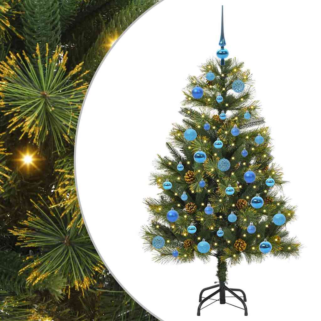 vidaXL Artificial Hinged Christmas Tree with Cones Green 150 cm - 45714