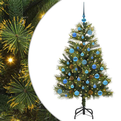 vidaXL Artificial Hinged Christmas Tree with Cones Green 150 cm - 45714
