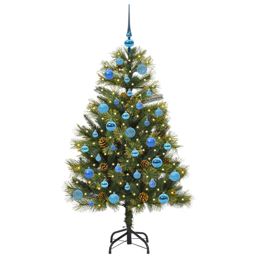 vidaXL Artificial Hinged Christmas Tree with Cones Green 150 cm - 45714