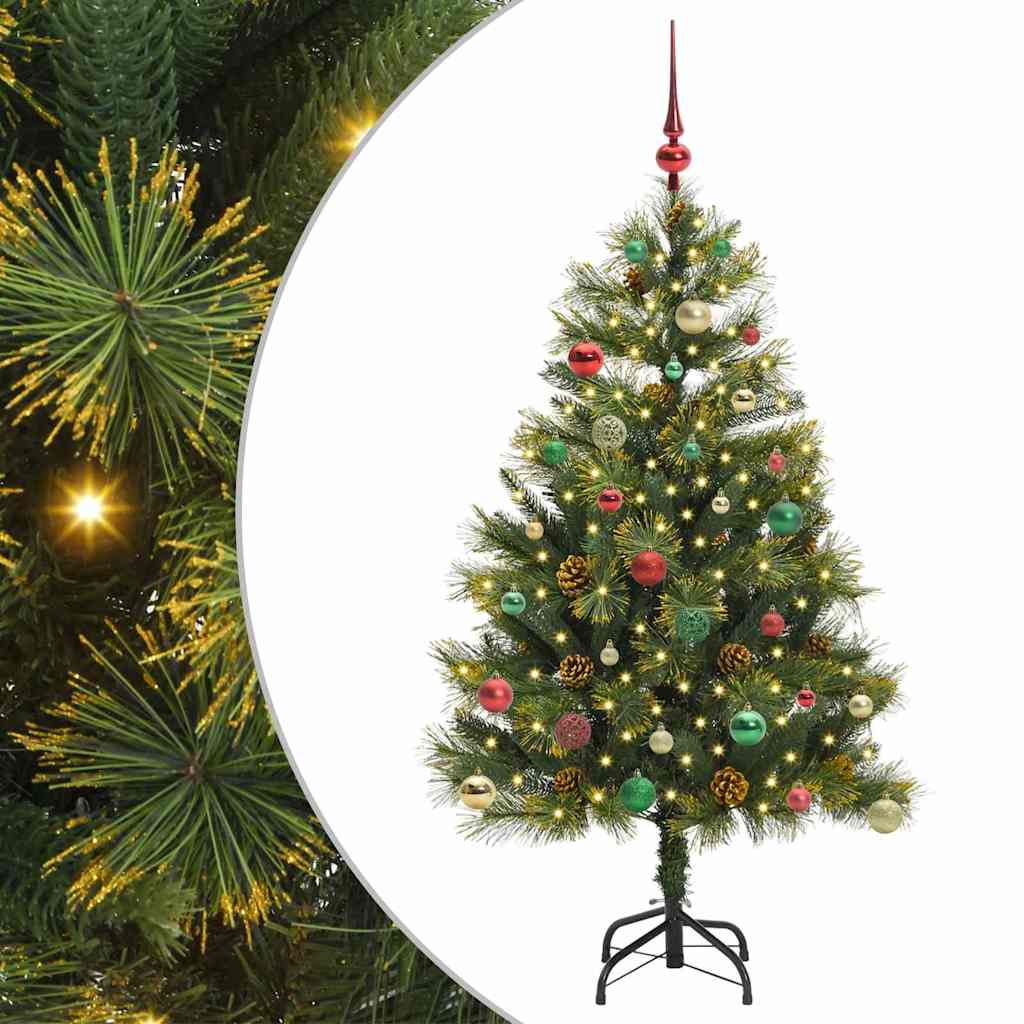 vidaXL Artificial Hinged Christmas Tree with Cones Green 150 cm - 45725