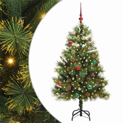 vidaXL Artificial Hinged Christmas Tree with Cones Green 150 cm - 45725