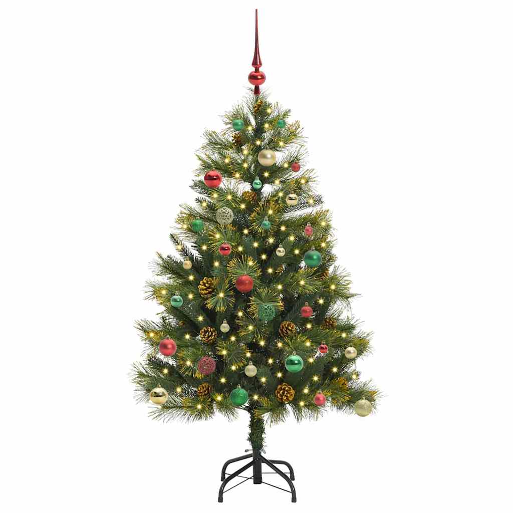 vidaXL Artificial Hinged Christmas Tree with Cones Green 150 cm - 45725