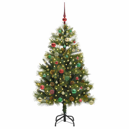 vidaXL Artificial Hinged Christmas Tree with Cones Green 150 cm - 45725