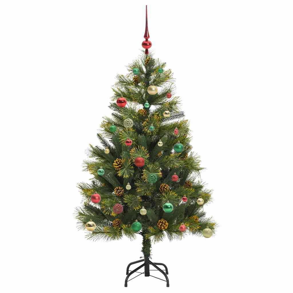 vidaXL Artificial Hinged Christmas Tree with Cones Green 150 cm - 45725