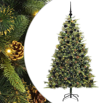 vidaXL Artificial Hinged Christmas Tree with Cones Green 180 cm