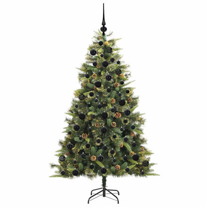 vidaXL Artificial Hinged Christmas Tree with Cones Green 180 cm