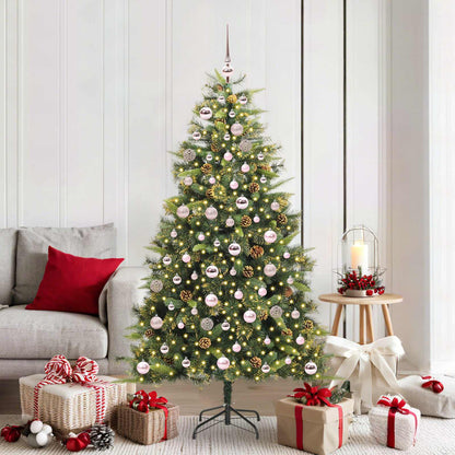 vidaXL Artificial Hinged Christmas Tree with Cones Green 180 cm - 45728
