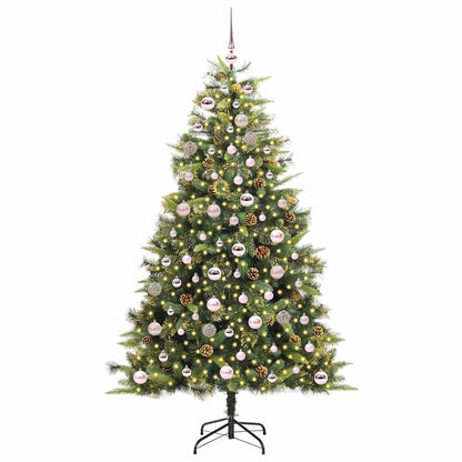 vidaXL Artificial Hinged Christmas Tree with Cones Green 180 cm - 45728