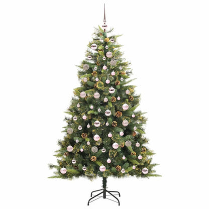 vidaXL Artificial Hinged Christmas Tree with Cones Green 180 cm - 45728