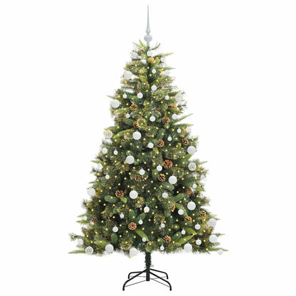 vidaXL Artificial Hinged Christmas Tree with Cones Green 180 cm - 45733