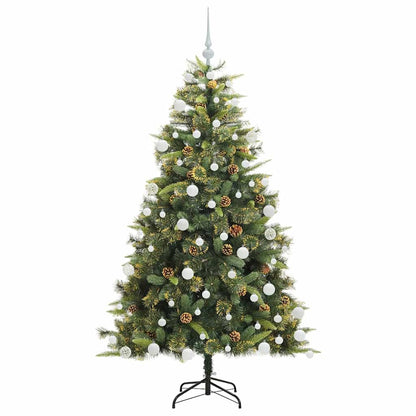 vidaXL Artificial Hinged Christmas Tree with Cones Green 180 cm - 45733