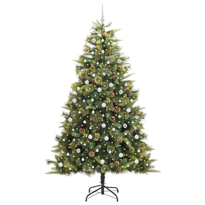 vidaXL Artificial Hinged Christmas Tree with Cones Green 240 cm - 45788