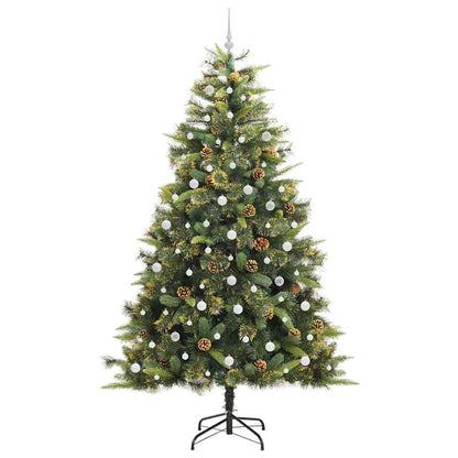 vidaXL Artificial Hinged Christmas Tree with Cones Green 240 cm - 45788