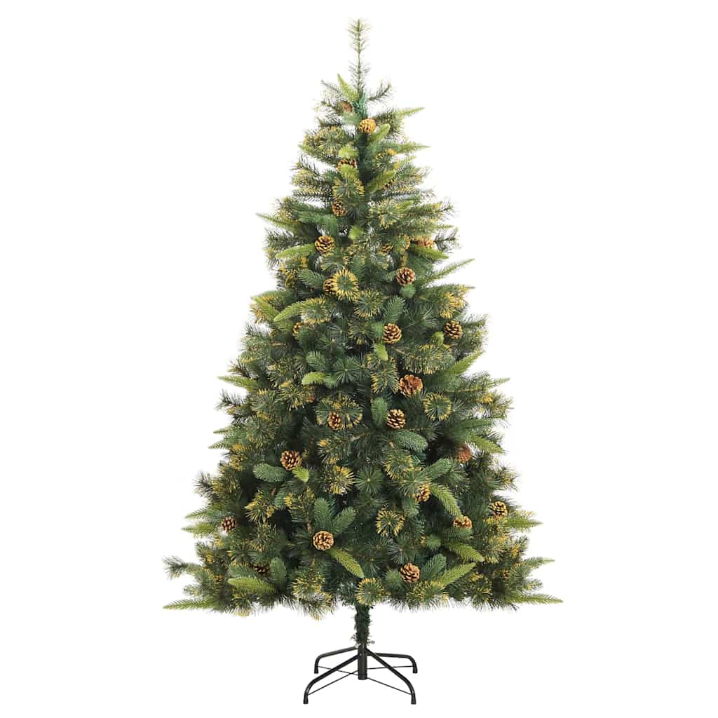 vidaXL Artificial Hinged Christmas Tree with Cones Green 240 cm - 45788