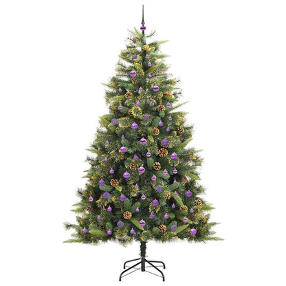 vidaXL Artificial Hinged Christmas Tree with Cones Green 240 cm - 45792