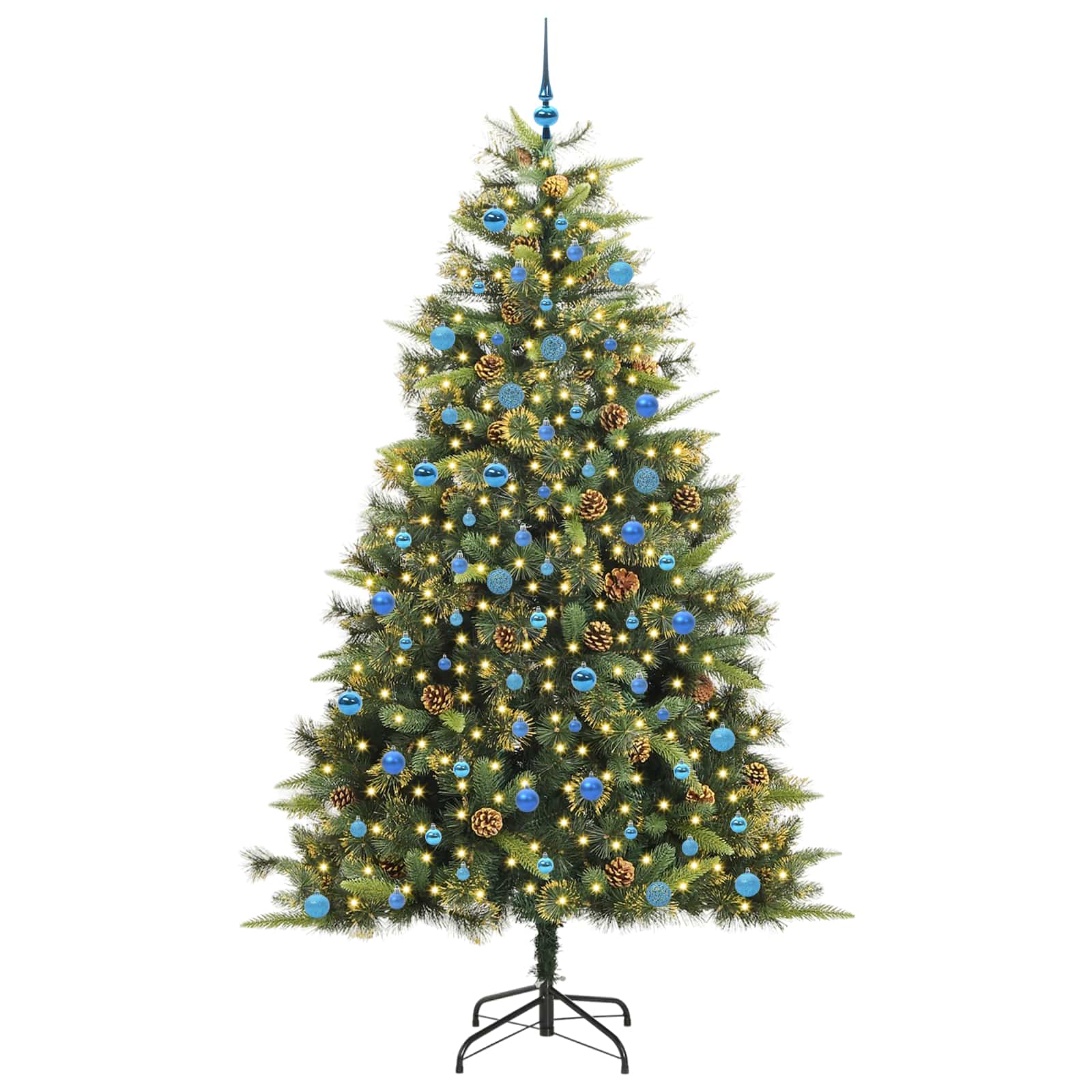 vidaXL Artificial Hinged Christmas Tree with Cones Green 240 cm - 45794