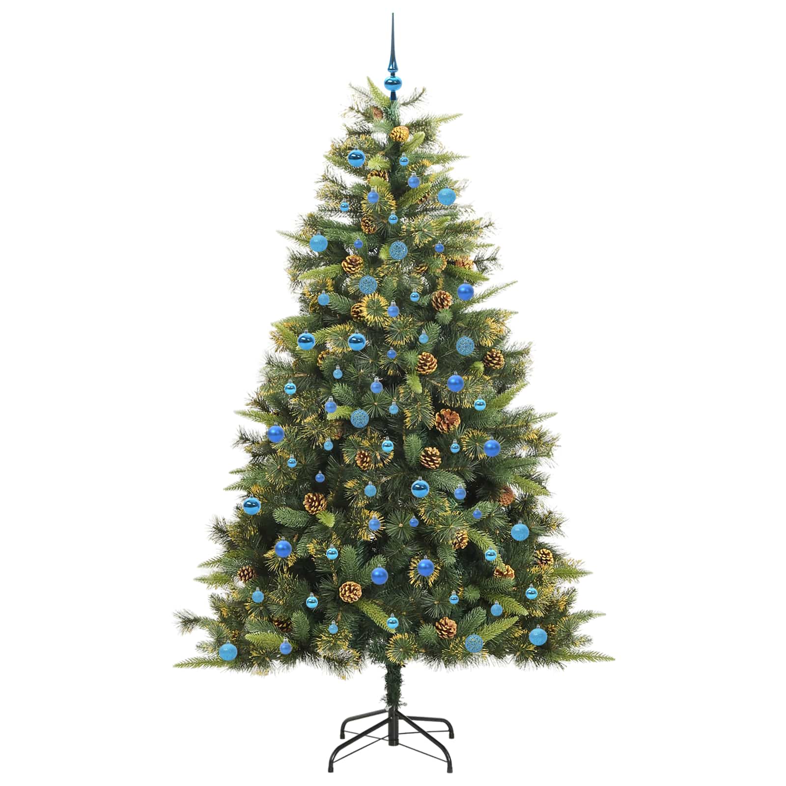 vidaXL Artificial Hinged Christmas Tree with Cones Green 240 cm - 45794