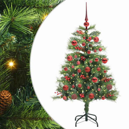 vidaXL Artificial Christmas Tree 150 LEDs Warm White PVC and Metal - Green - 150 cm