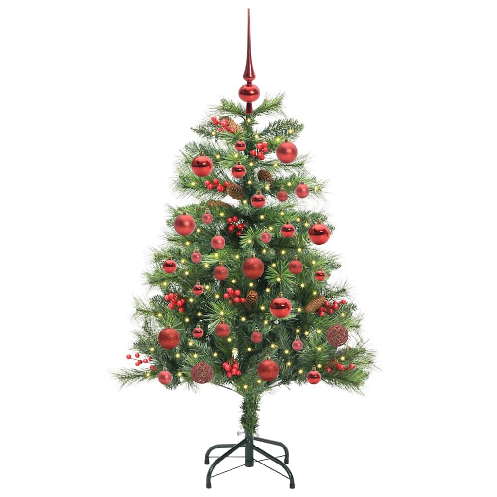 vidaXL Artificial Christmas Tree 150 LEDs Warm White PVC and Metal - Green - 150 cm