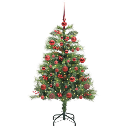 vidaXL Artificial Christmas Tree 150 LEDs Warm White PVC and Metal - Green - 150 cm