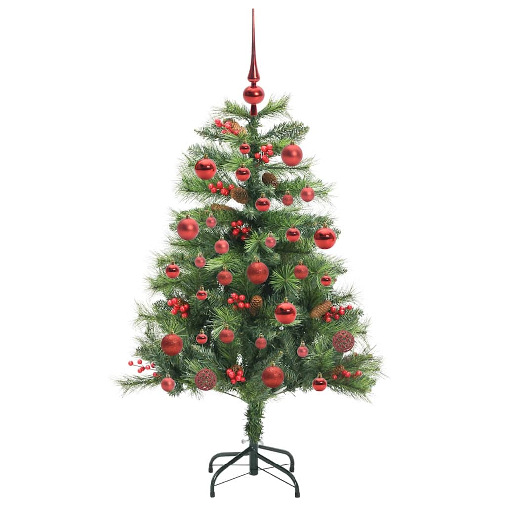 vidaXL Artificial Christmas Tree 150 LEDs Warm White PVC and Metal - Green - 150 cm