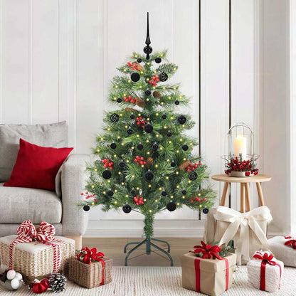vidaXL Artificial Christmas Tree 150 LEDs Warm White PVC and Metal - Green - 150 cm - 45812