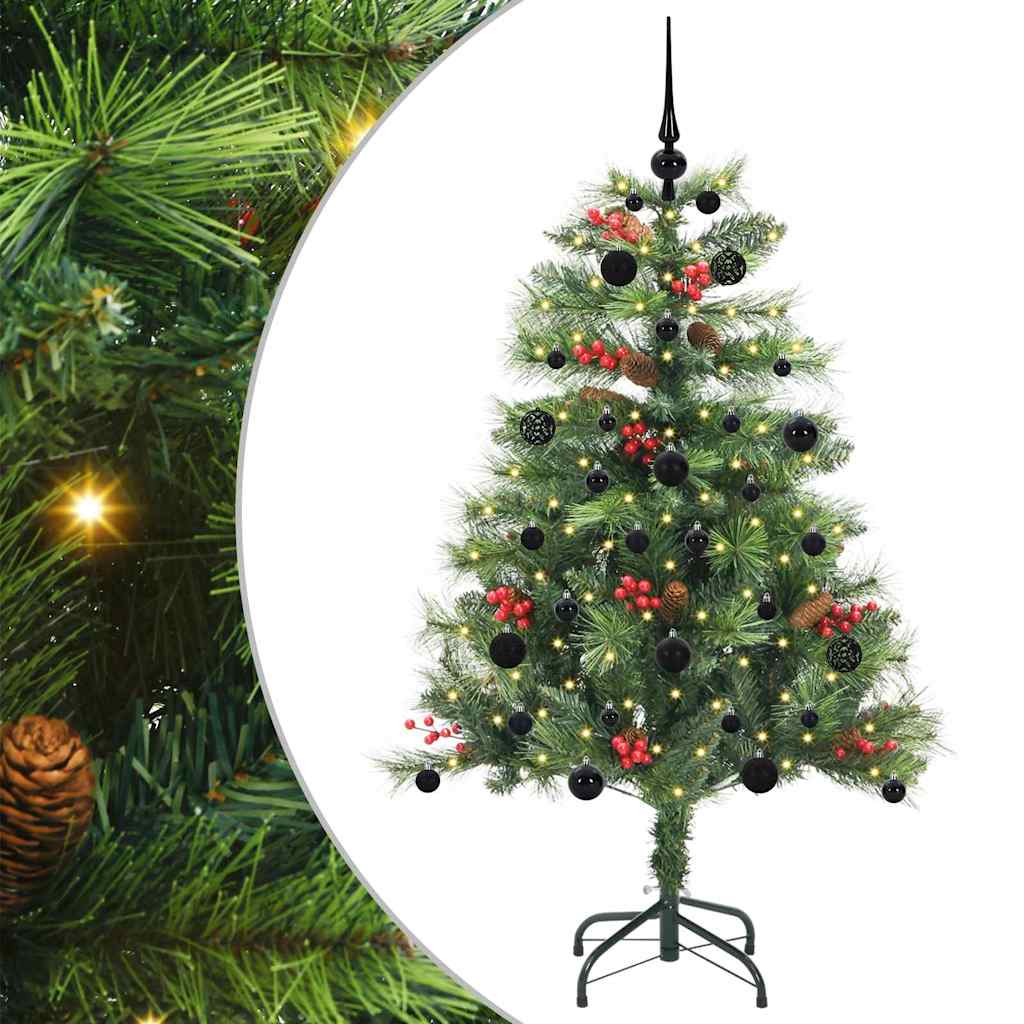 vidaXL Artificial Christmas Tree 150 LEDs Warm White PVC and Metal - Green - 150 cm - 45812