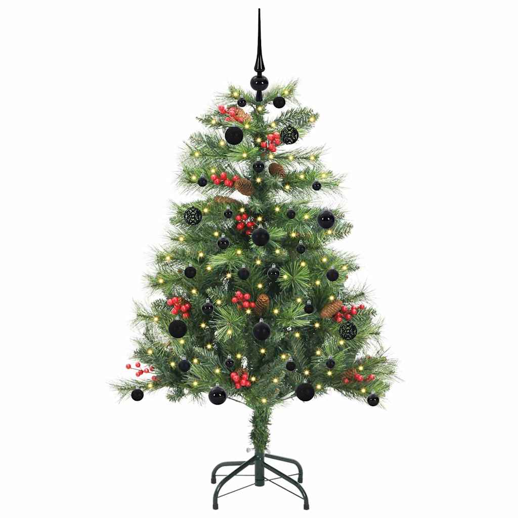 vidaXL Artificial Christmas Tree 150 LEDs Warm White PVC and Metal - Green - 150 cm - 45812