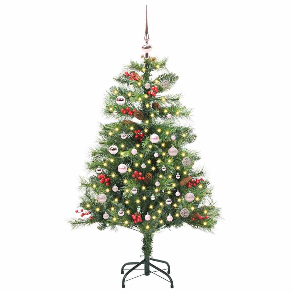 vidaXL Artificial Christmas Tree 150 LEDs Warm White PVC and Metal - Green - 150 cm - 45821